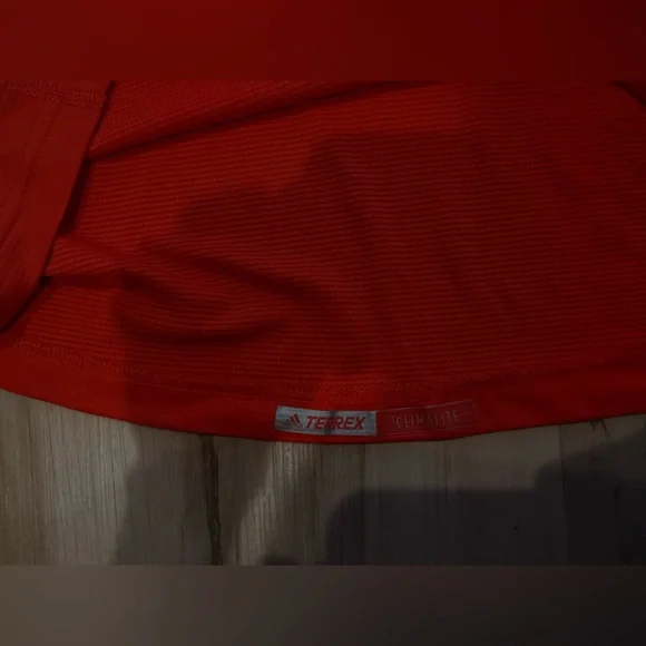 Men's Red Half-Zip Jacket / quarter zip long sleeve adidas terrex large - Picture 4 of 4
